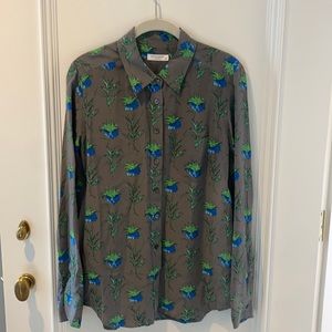 EQUIPMENT Beautiful silk blouse. Scottish Thistle print